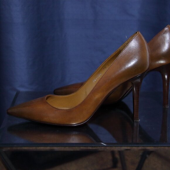 Ralph Lauren Collection Ombre Brown Leather Heels 8.5 - Picture 2 of 4